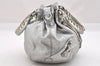 Authentic BALENCIAGA Giant Mini Pompon 2Way Hand Bag Leather 285439 Silver 4225I