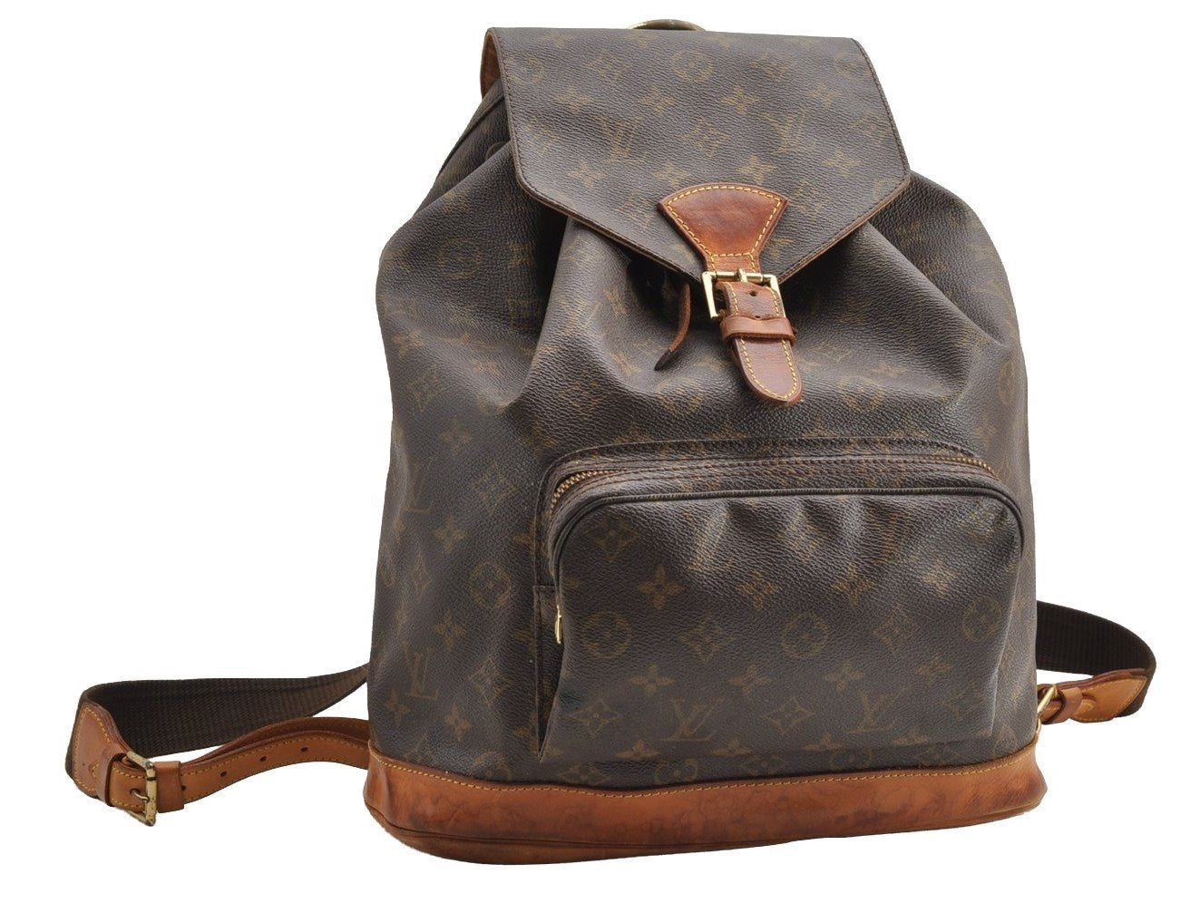 Authentic Louis Vuitton Monogram Montsouris GM Backpack M51135 LV 4226I