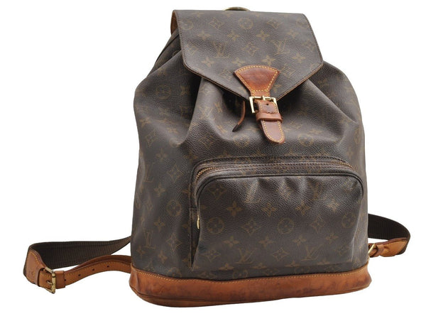 Authentic Louis Vuitton Monogram Montsouris GM Backpack M51135 LV 4226I