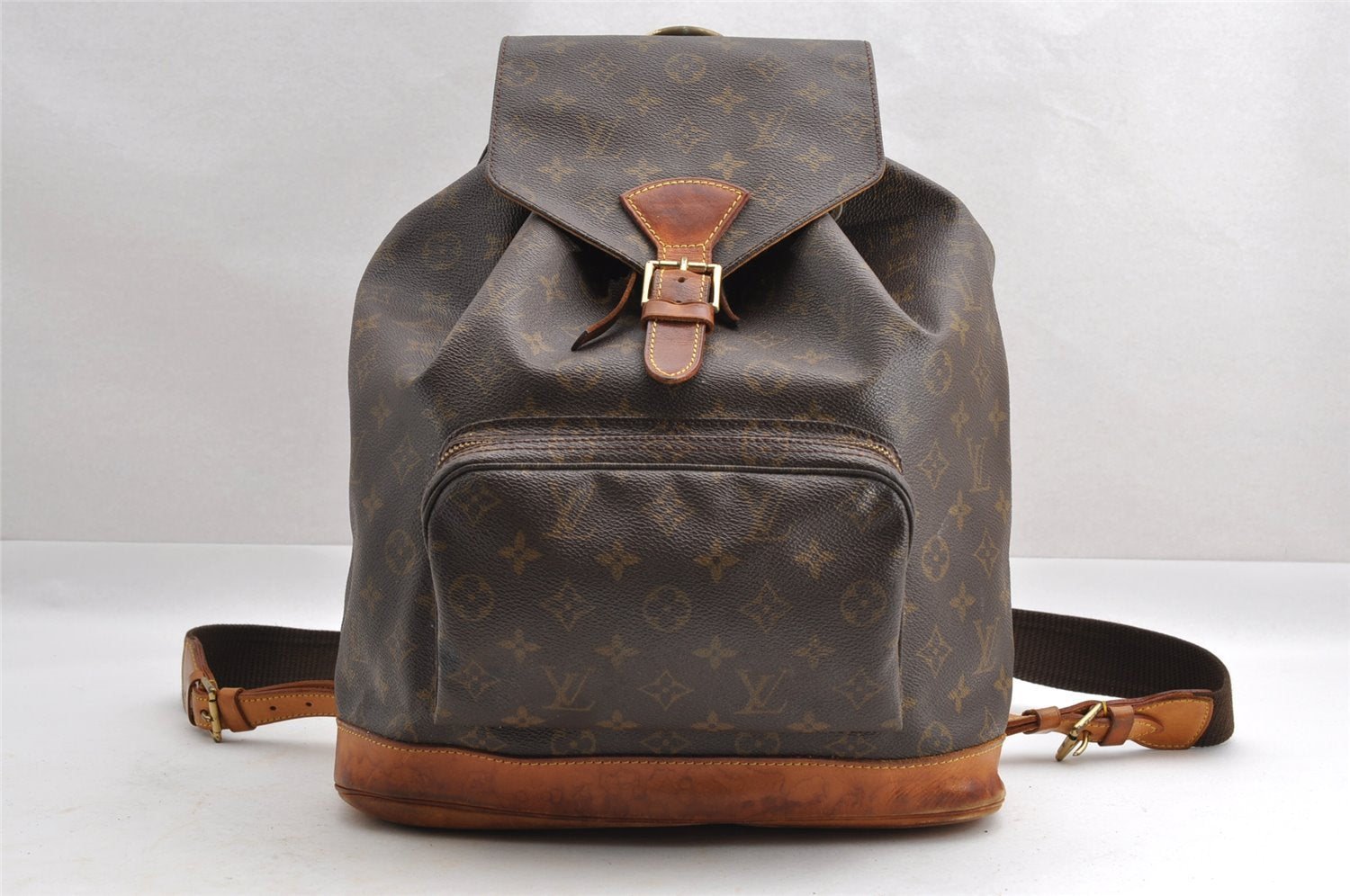Authentic Louis Vuitton Monogram Montsouris GM Backpack M51135 LV 4226I
