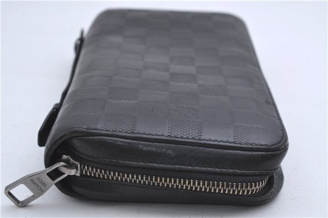 Auth Louis Vuitton Damier Infini Zippy XL Travel Case Wallet N61254 Black 4227D