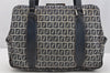 Authentic FENDI Zucchino Shoulder Hand Bag Canvas Leather Navy Blue 4230I