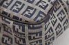 Authentic FENDI Zucchino Shoulder Hand Bag Canvas Leather Navy Blue 4230I