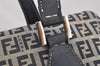 Authentic FENDI Zucchino Shoulder Hand Bag Canvas Leather Navy Blue 4230I