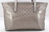 Authentic GUCCI GG Imprime Shoulder Tote Bag GG PVC Leather 211137 Silver 4231I