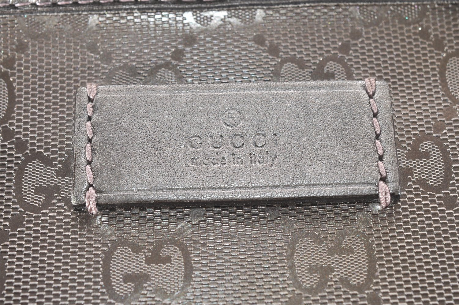 Authentic GUCCI GG Imprime Shoulder Tote Bag GG PVC Leather 211137 Silver 4231I