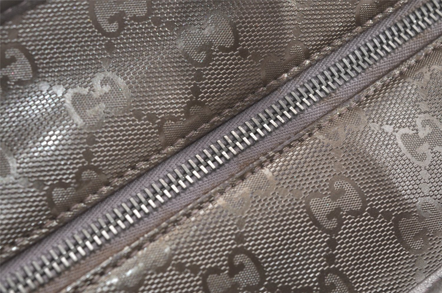 Authentic GUCCI GG Imprime Shoulder Tote Bag GG PVC Leather 211137 Silver 4231I