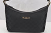 Authentic GUCCI Shoulder Cross Body Bag GG Canvas Leather 0190433 Black 4232I