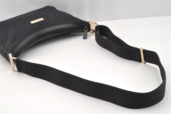 Authentic GUCCI Shoulder Cross Body Bag GG Canvas Leather 0190433 Black 4232I