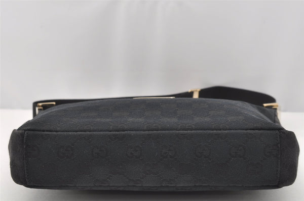 Authentic GUCCI Shoulder Cross Body Bag GG Canvas Leather 0190433 Black 4232I