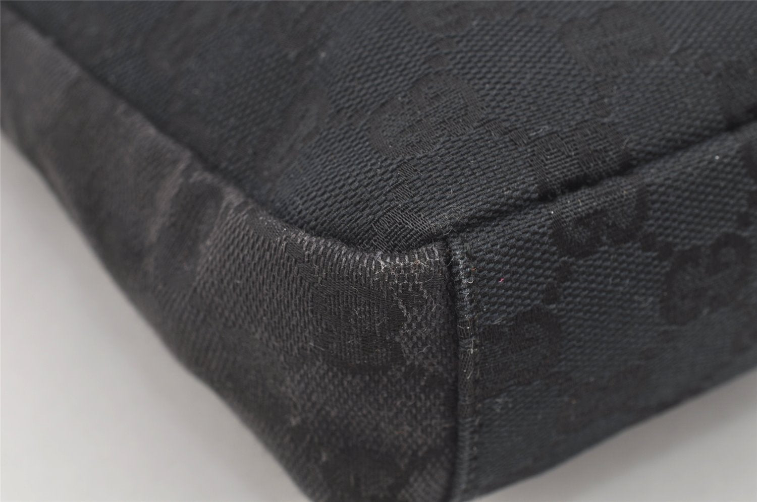 Authentic GUCCI Shoulder Cross Body Bag GG Canvas Leather 0190433 Black 4232I