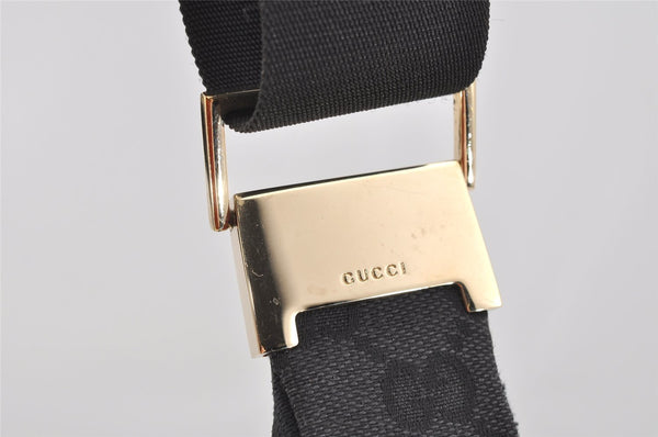 Authentic GUCCI Shoulder Cross Body Bag GG Canvas Leather 0190433 Black 4232I