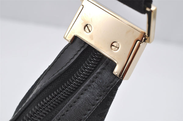 Authentic GUCCI Shoulder Cross Body Bag GG Canvas Leather 0190433 Black 4232I