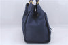 Authentic GUCCI Soft Stirrup Shoulder Tote Bag Leather 296856 Blue 4233D