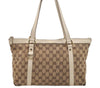 Authentic GUCCI Abbey Shoulder Tote Bag GG Canvas Leather 141470 Brown 4233I