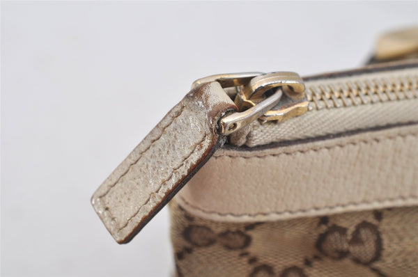 Authentic GUCCI Abbey Shoulder Tote Bag GG Canvas Leather 141470 Brown 4233I