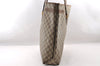 Authentic GUCCI Vintage Shoulder Hand Tote Bag GG PVC Leather Brown 4234I