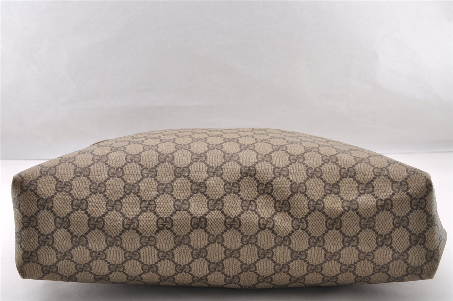 Authentic GUCCI Vintage Shoulder Hand Tote Bag GG PVC Leather Brown 4234I