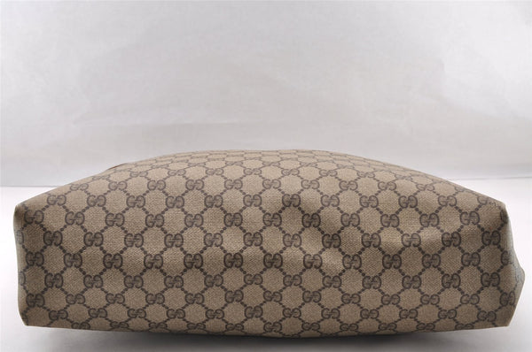 Authentic GUCCI Vintage Shoulder Hand Tote Bag GG PVC Leather Brown 4234I