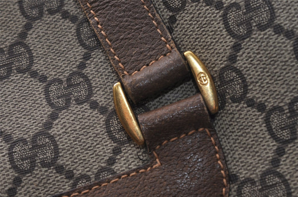 Authentic GUCCI Vintage Shoulder Hand Tote Bag GG PVC Leather Brown 4234I