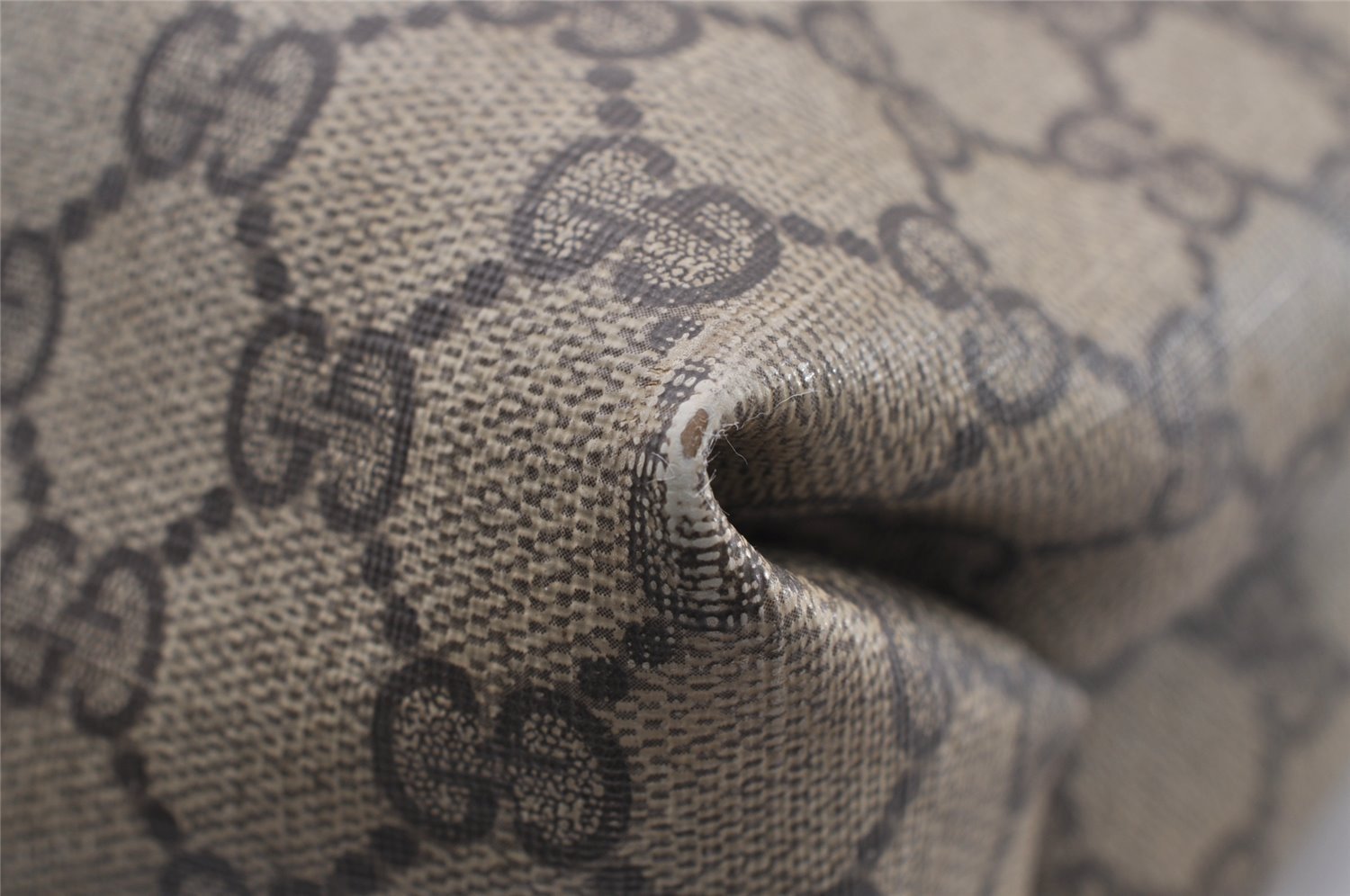 Authentic GUCCI Vintage Shoulder Hand Tote Bag GG PVC Leather Brown 4234I