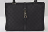 Authentic GUCCI Jackie Shoulder Hand Bag GG Canvas Leather 0021073 Black 4235I