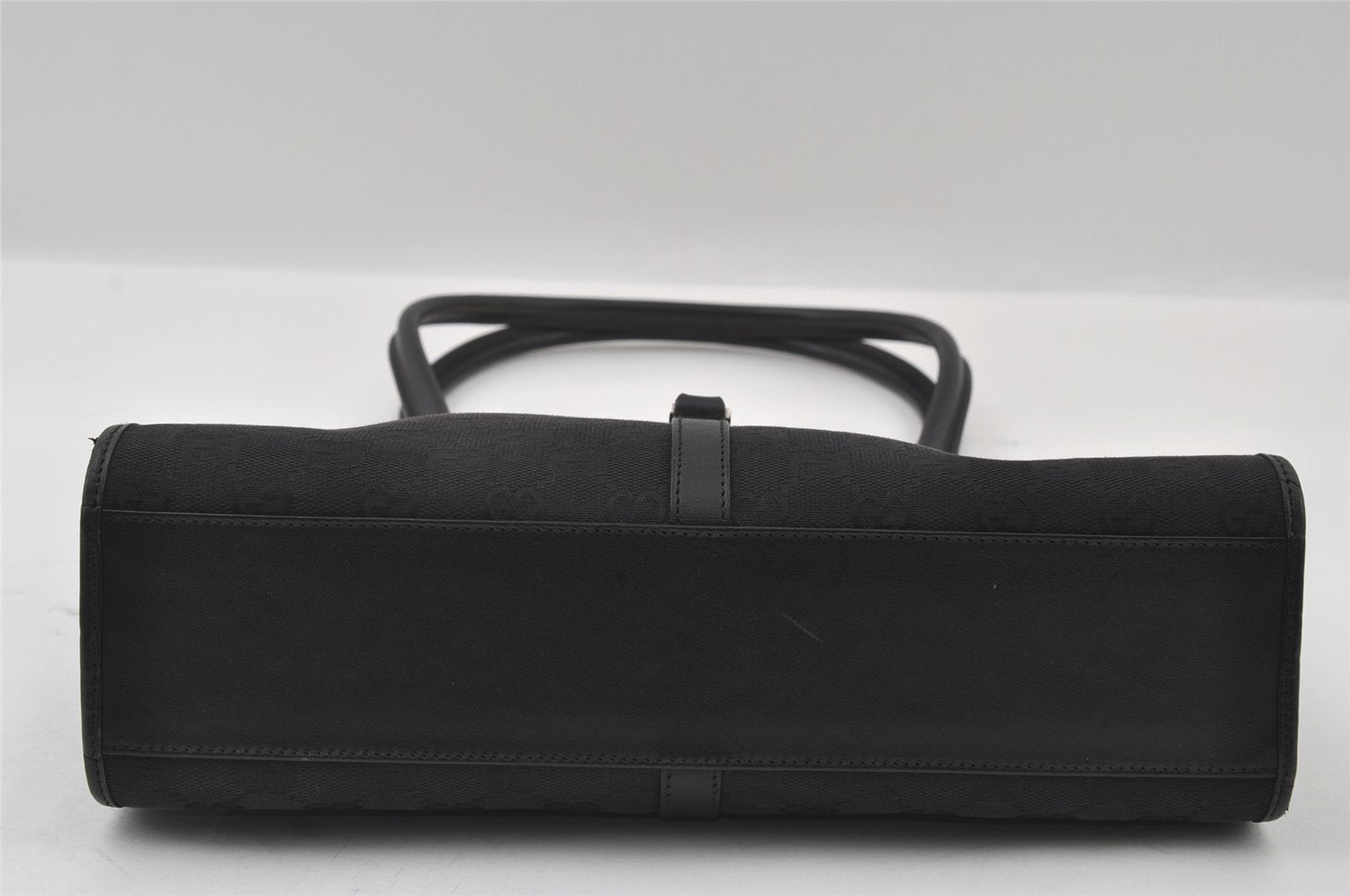 Authentic GUCCI Jackie Shoulder Hand Bag GG Canvas Leather 0021073 Black 4235I