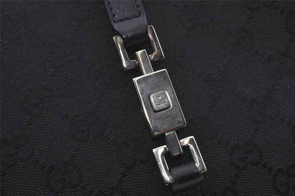 Authentic GUCCI Jackie Shoulder Hand Bag GG Canvas Leather 0021073 Black 4235I