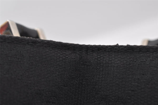 Authentic GUCCI Jackie Shoulder Hand Bag GG Canvas Leather 0021073 Black 4235I
