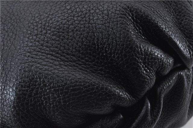 Authentic GUCCI Bamboo Tassel Shoulder Tote Bag Leather 232930 Black 4236E