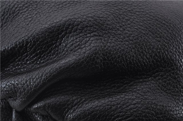 Authentic GUCCI Bamboo Tassel Shoulder Tote Bag Leather 232930 Black 4236E