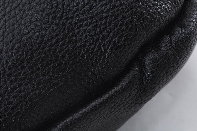 Authentic GUCCI Bamboo Tassel Shoulder Tote Bag Leather 232930 Black 4236E