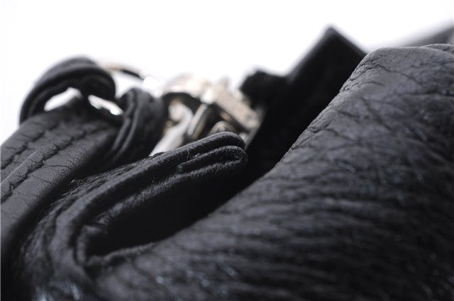 Authentic GUCCI Bamboo Tassel Shoulder Tote Bag Leather 232930 Black 4236E