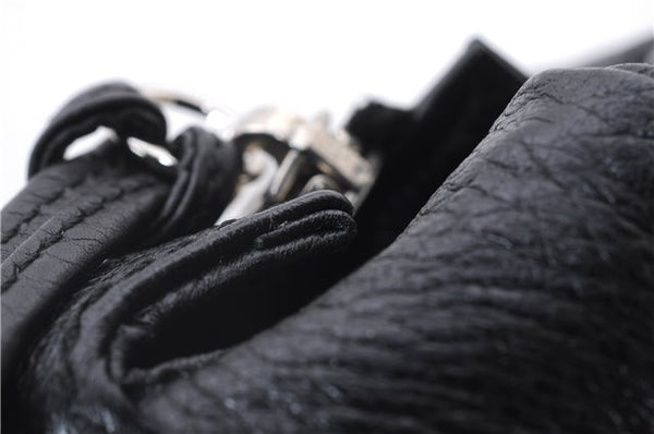 Authentic GUCCI Bamboo Tassel Shoulder Tote Bag Leather 232930 Black 4236E