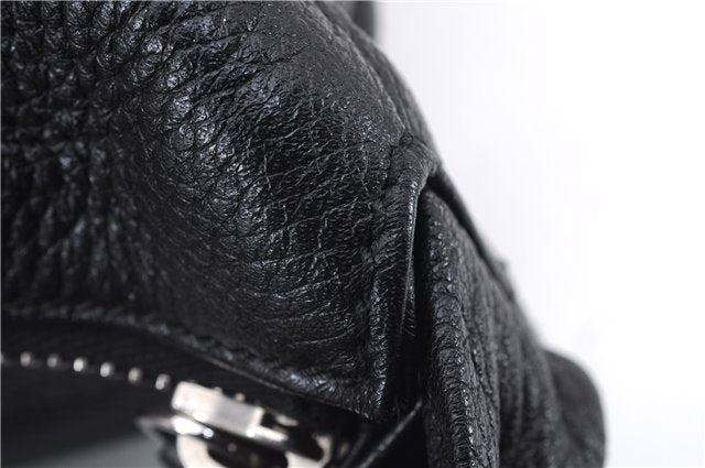 Authentic GUCCI Bamboo Tassel Shoulder Tote Bag Leather 232930 Black 4236E