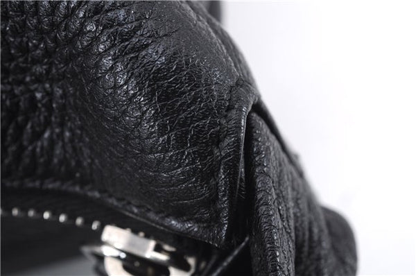 Authentic GUCCI Bamboo Tassel Shoulder Tote Bag Leather 232930 Black 4236E