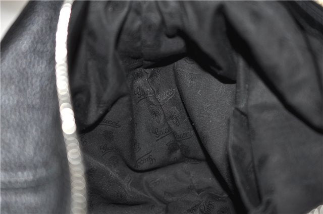 Authentic GUCCI Bamboo Tassel Shoulder Tote Bag Leather 232930 Black 4236E