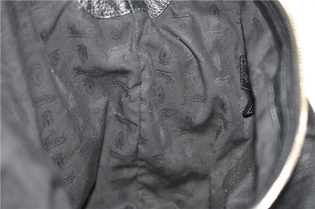 Authentic GUCCI Bamboo Tassel Shoulder Tote Bag Leather 232930 Black 4236E