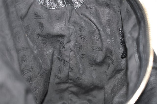 Authentic GUCCI Bamboo Tassel Shoulder Tote Bag Leather 232930 Black 4236E