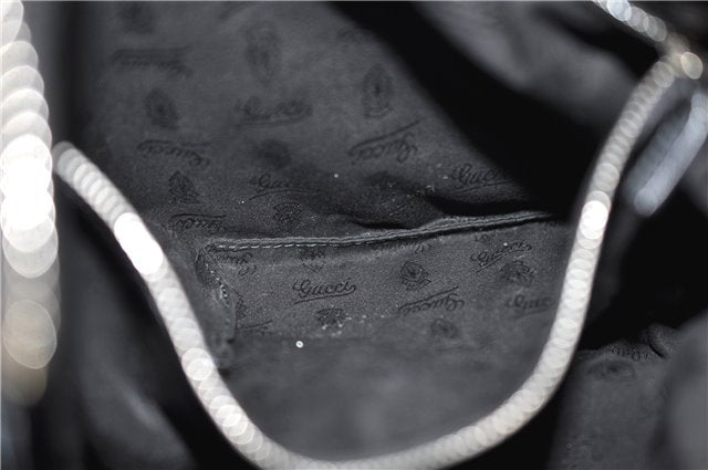 Authentic GUCCI Bamboo Tassel Shoulder Tote Bag Leather 232930 Black 4236E