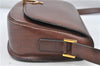 Authentic CELINE Shoulder Cross Body Bag Leather Brown 4241D
