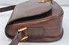 Authentic CELINE Shoulder Cross Body Bag Leather Brown 4241D