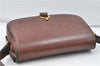 Authentic CELINE Shoulder Cross Body Bag Leather Brown 4241D