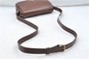 Authentic CELINE Shoulder Cross Body Bag Leather Brown 4241D