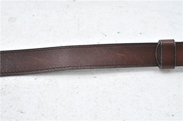 Authentic CELINE Shoulder Cross Body Bag Leather Brown 4241D