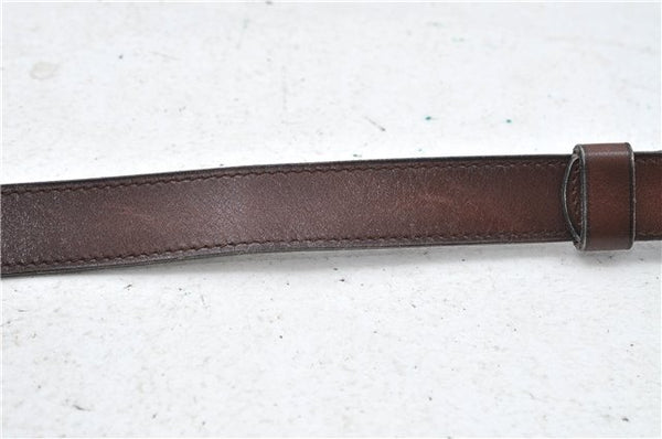 Authentic CELINE Shoulder Cross Body Bag Leather Brown 4241D