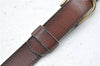 Authentic CELINE Shoulder Cross Body Bag Leather Brown 4241D