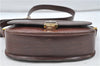 Authentic CELINE Shoulder Cross Body Bag Leather Brown 4241D