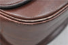 Authentic CELINE Shoulder Cross Body Bag Leather Brown 4241D