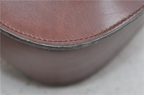 Authentic CELINE Shoulder Cross Body Bag Leather Brown 4241D